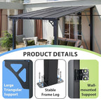 Aoxun 8’x10’ Gazebo with Aluminum Frame & Polycarbonate Panel, Outdoor Patio - Image 2