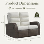 Oversized Wicker Outdoor Recliner Lovseat - Image 2