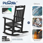 Oversized Rocking Chair Set of 4, HDPE Outdoor All-Weather, Extra Large & Extra - Image 7
