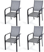 Patio Chairs Set of 4, Stackable Outdoor Dining Chairs, All Weather Breathable by WENTUM