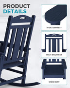 Oversized Outdoor Rocking Chairs Set of 8, 380lbs Heavy-Duty Large Patio Rocker - Image 5