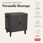 Keter Velo 30 Gallon Outdoor Storage Cabinet, Weather-Resistant Resin Deck Box - Image 8