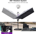 PURPLE LEAF Cantilever Umbrella Left-right Tilting 8.2' X 11.5' Light Grey | 5 - Image 7