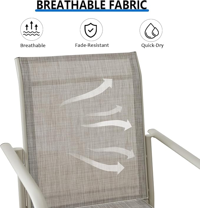 Outdoor Dining Chairs Set of 4, Stackable Patio Chairs - Image 5