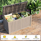 75 Gallon Waterproof Resin Deck Box, UV Resistant Outdoor Storage - Image 4
