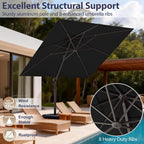 10' X 10' Patio Umbrella Cantilever Outdoor Rectangle Umbrella, Heavy Duty - Image 2
