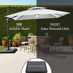 Best Choice Products 12x12ft LED Cantilever Patio Umbrella w/Base Included & - Image 6