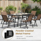 Patio Chairs Set of 6, Stackable Outdoor Chairs - Image 7