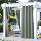 NICETOWN 2 Panels Sage Green Blackout Outdoor Curtains by NICETOWN