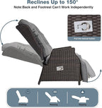 2 Pieces Outdoor Wicker Recliner - Image 3