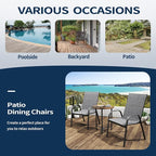 Patio Chairs Set of 6, Outdoor Stackable Dining Chairs | All Weather Textilene - Image 8