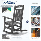 Oversized HDPE Outdoor Rocking Chair, All-Weather Resistant, Extra Large & - Image 7