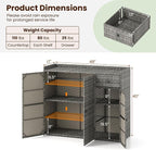 Tangkula Rattan Outdoor Storage Cabinet, Patiojoy Outdoor Cabinet - Image 6