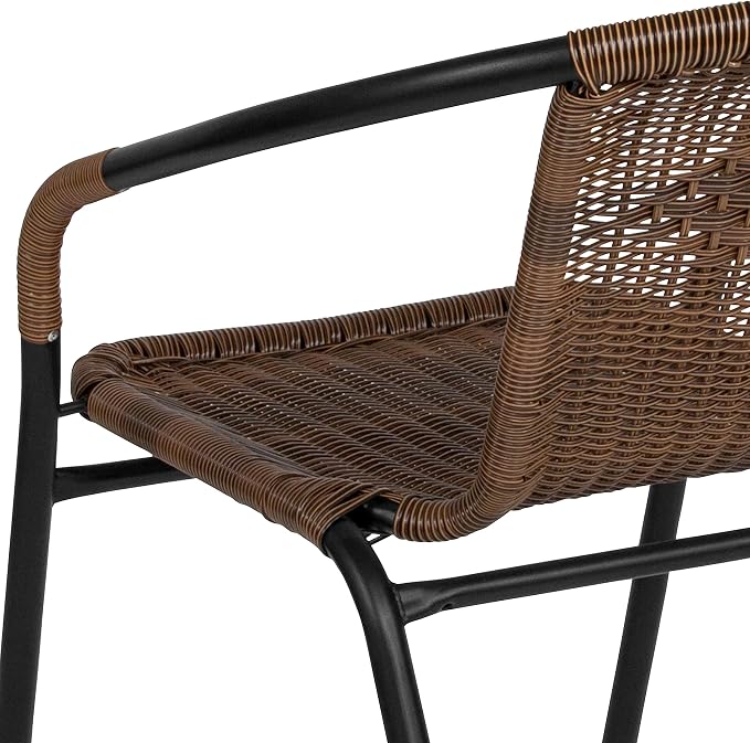 Flash Furniture Lila Modern Rattan Indoor/Outdoor Stackable Dining Chairs - Image 12