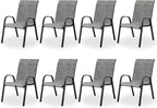 Patio Dining Chairs Set of 8, Outdoor High Stacking Chairs，Breathable Seat by VonzoyHome
