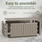 180 Gallon Resin Deck Box, Waterproof Lockable Outdoor Storage Box Container - Image 6