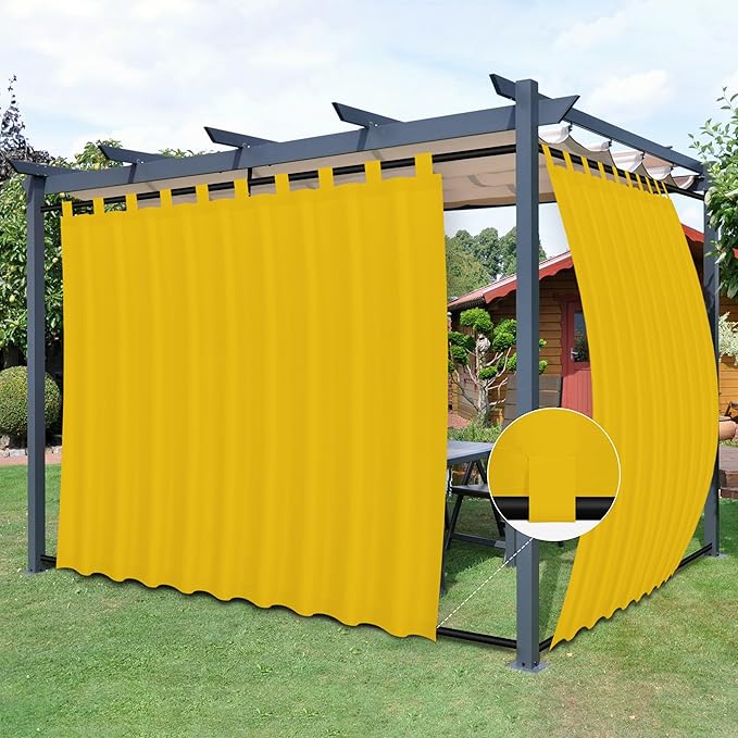 Easy-Going Outdoor Patio Curtains 2 Panels, 110x108 inch, Porch and Pergola by Easy-Going