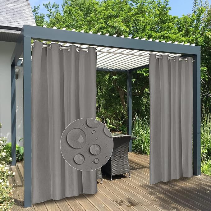 Easy-Going 100% Waterproof Outdoor Curtains 54x120 inch, Gazebo and Pergola 2 by Easy-Going