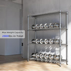 M MZG 2800 LBS 59" W 4 Tier Storage Shelves Rack Metal Wire Shelving Unit - Image 7