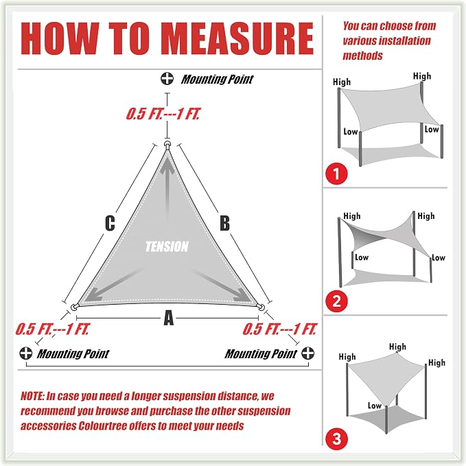 ColourTree CTSLT Custom Size Order to Make 17' x 20' x 26.2' Red Right Triangle - Image 6