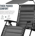 Best Choice Products Oversized Padded Zero Gravity Chair w/Canopy Headrest Cup - Image 6