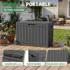 DRATO 55 Gallon Outdoor Storage Box Waterproof, Lockable Resin Deck Boxes | - Image 4