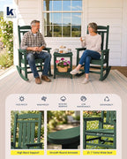 Oversized Outdoor Rocking Chairs Set of 2, HDPE Porch Rocker - Image 5