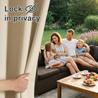 RYB HOME Outdoor Curtains for Patio Deck, Waterproof & Block Sunlight | Thermal - Image 3