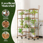GENTINGBRO Plant Stand with Wheels Outdoor Indoor Hanging Plant Shelf - Image 3