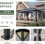 Aoxun 12'x16' Hardtop Gazebo - Image 6