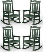 Oversized Outdoor Rocking Chairs Set of 4, 380lbs Heavy-Duty Large Patio Rocker by CIOKEA