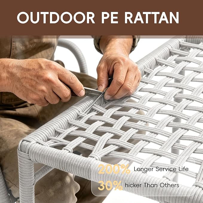 Patio Chairs Set of 6, Stackable Outdoor Dining Chairs - Image 8