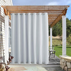 NICETOWN Patio Curtain Outdoor Waterproof W100 x L120, Rustproof Top & Bottom by NICETOWN