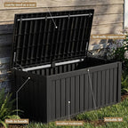 ROJIK 150 Gallon Outdoor Storage Box Waterproof, Weatherproof Deck Boxes - Image 6