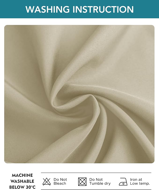 Windproof Outdoor Curtains for Patio Waterproof 4 Pcs 54x84 In Cream | Grommet - Image 5