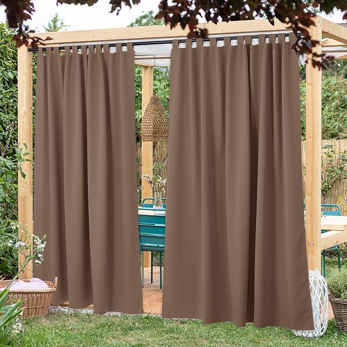 NICETOWN 2 Panels Privacy Outdoor Curtainss Weighted - Image 2