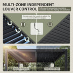 AirWire 10x12 FT Louvered Pergola Dark Gray | Metal Gazebo - Image 4