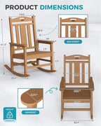 Oversized Outdoor Rocking Chairs Set of 8, 380lbs Heavy-Duty Large Patio Rocker - Image 3