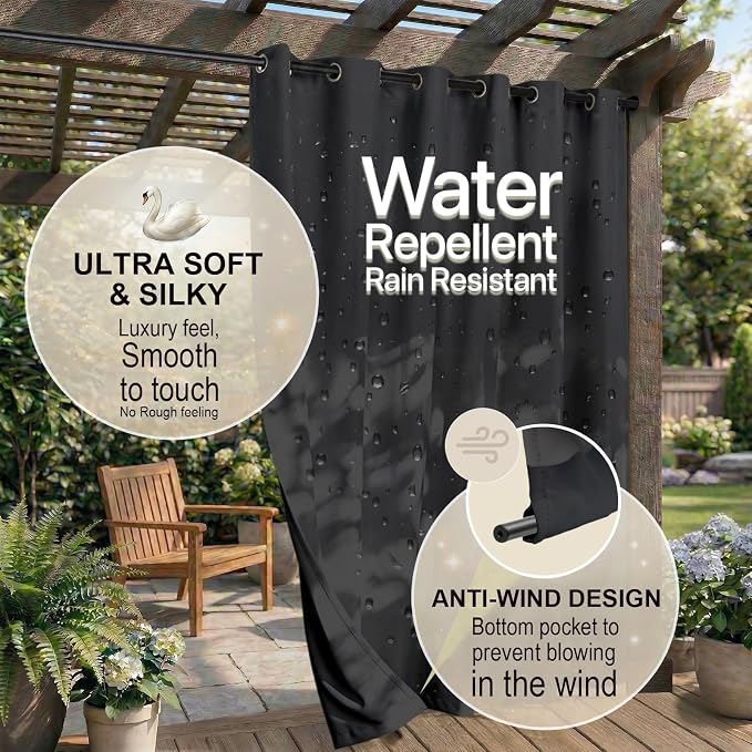 Waterproof Outdoor Curtain W84 x L120 - Image 4