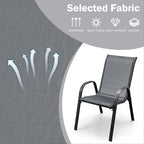 COSTWAY Patio Stackable Dining Chairs Set of 2 - Image 4