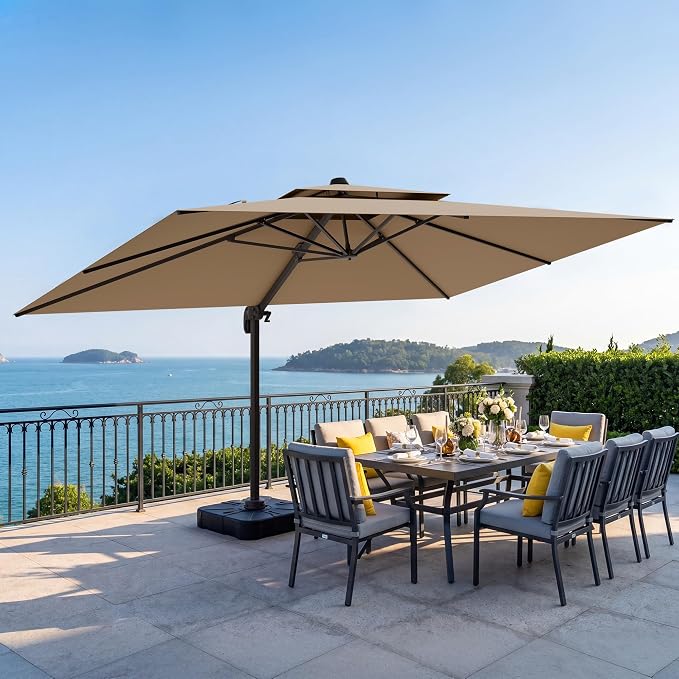 10x13 FT Patio Cantilever Umbrella by VEGOND