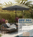 9FT Auto-Tilt Patio Umbrella|Outdoor Market Table Umbrella - Image 5
