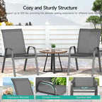 Patio Chairs Set of 2, All Weather Outdoor Dining Chairs | Stackable Dining - Image 7