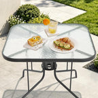 Patio Dining Table for 4 with Umbrella Hole | Outdoor 5 Piece Dining Set 36" x - Image 7
