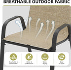 Patio Chairs Set of 8, Outdoor Stackable Dining Chairs - Image 5