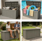 200 Gallon Outdoor Storage Box Resin Deck Box All Weather Waterproof Large - Image 8