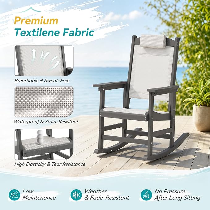 Outdoor Rocking Chair Set of 2 - Image 5