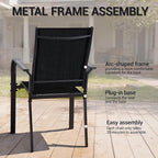 Patio Dining Chairs Set of 4, All-Weather High Back Textilene Stackable Chairs - Image 5