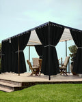 Grommet Outdoor Curtains for Patio Waterproof 8 Pcs 54x120 In Black | by HolidayIdeas