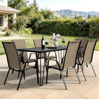 JEAREY Patio Dining Chairs Set of 4, Outdoor Stackable Dining Furniture Set - Image 8
